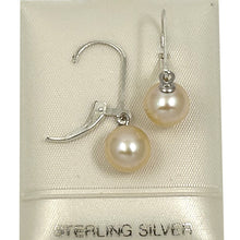 Load image into Gallery viewer, 9100362- SILVER 925 PLAIN LEVER BACK 8-8.5MM PEACH PEARL EARRINGS