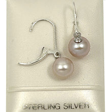 Load image into Gallery viewer, 9100364- SILVER 925 PLAIN LEVER BACK 8-8.5MM PINK PEARL EARRINGS
