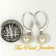 Load image into Gallery viewer, 9100400 Solid Sterling Silver 925 Leverback White F/W Cultured Pearl Earrings