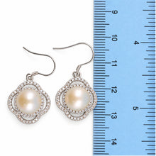 Load image into Gallery viewer, Sterling Silver Pink Pearl CZ Hook Earrings (124 CZ)