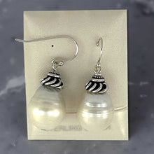 Load image into Gallery viewer, Sterling Silver White Baroque Pearl Hook Earrings (Large Size)