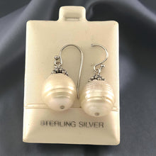 Load image into Gallery viewer, White Baroque Pearl Sterling Silver Hook Earrings (Large Size)