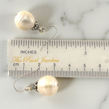 Load image into Gallery viewer, White Baroque Pearl Sterling Silver Hook Earrings (Large Size)