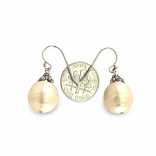 Load image into Gallery viewer, White Baroque Pearl Sterling Silver Hook Earrings (Large Size)