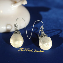 Load image into Gallery viewer, White Baroque Pearl Sterling Silver Hook Earrings (Large Size)