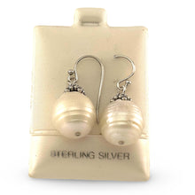 Load image into Gallery viewer, White Baroque Pearl Sterling Silver Hook Earrings (Large Size)