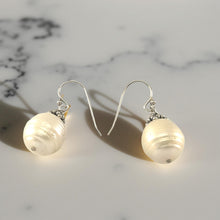 Load image into Gallery viewer, White Baroque Pearl Sterling Silver Hook Earrings (Large Size)