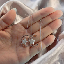 Load image into Gallery viewer, Sterling Silver Threader White Coin Pearl Earrings (Star Shape)