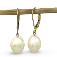Load image into Gallery viewer, 14k Gold Filled White Baroque Pearl Leverback Earrings