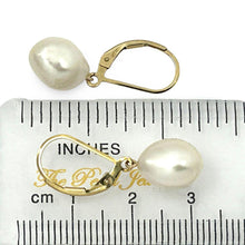 Load image into Gallery viewer, 14k Gold Filled White Baroque Pearl Leverback Earrings