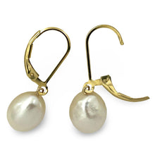 Load image into Gallery viewer, 14k Gold Filled White Baroque Pearl Leverback Earrings