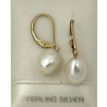 Load image into Gallery viewer, 9100935 14K GOLD FILLED PLAIN LEVER BACK WHITE BAROQUE PEARL DANGLE EARRINGS