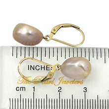Load image into Gallery viewer, 14k Gold Filled Pink Baroque Pearl Leverback Earrings