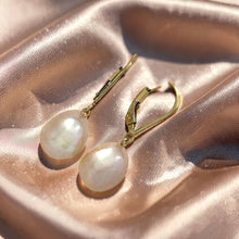 Load image into Gallery viewer, 14k Gold Filled Pink Baroque Pearl Leverback Earrings