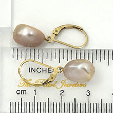 Load image into Gallery viewer, 9100937 14K GOLD FILLED PLAIN LEVER BACK PINK BAROQUE PEARL DANGLE EARRINGS