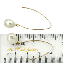 Load image into Gallery viewer, 14k Gold Filled V-Wire White Baroque Pearl Dangle Earrings