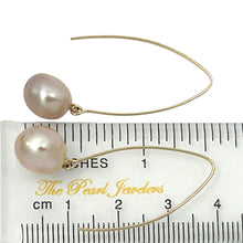 Load image into Gallery viewer, 14k Gold Filled V-Wire Pink Baroque Pearl Dangle Earrings