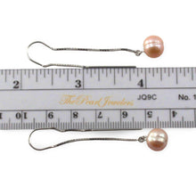 Load image into Gallery viewer, Sterling Silver Box Chain Threader Pink Pearl Earrings
