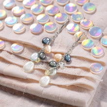 Load image into Gallery viewer, Sterling Silver O Chain White Pearl Max Size Dangle Earrings