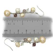 Load image into Gallery viewer, Sterling Silver O Chain Pink Pearl Max Size Dangle Earrings