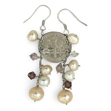 Load image into Gallery viewer, Sterling Silver O Chain Pink Pearl Max Size Dangle Earrings