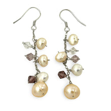 Load image into Gallery viewer, Sterling Silver O Chain Pink Pearl Max Size Dangle Earrings