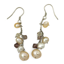 Load image into Gallery viewer, Sterling Silver O Chain Pink Pearl Max Size Dangle Earrings
