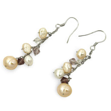 Load image into Gallery viewer, Sterling Silver O Chain Pink Pearl Max Size Dangle Earrings