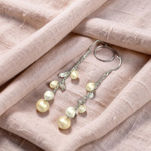 Load image into Gallery viewer, Sterling Silver O Chain Pink Pearl Max Size Dangle Earrings