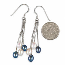 Load image into Gallery viewer, Sterling Silver Box Chain Hook Multicolor Pearl Waterfall Earrings