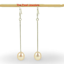 Load image into Gallery viewer, Sterling Silver Box Chain Hook Pink Pearl Dangle Earrings