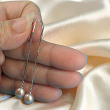 Load image into Gallery viewer, Sterling Silver Box Chain Hook Pink Pearl Dangle Earrings