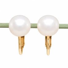 Load image into Gallery viewer, 14k Gold Filled Clip-On White Pearl Earrings (Non-Pierced)