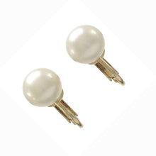Load image into Gallery viewer, 14k Gold Filled Clip-On White Pearl Earrings (Non-Pierced)