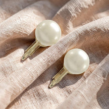 Load image into Gallery viewer, 14k Gold Filled Clip-On White Pearl Earrings (Non-Pierced)