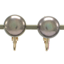 Load image into Gallery viewer, 14K Gold Filled Clip-On Black Pearl Earrings (Non-Pierced)