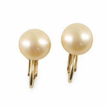 Load image into Gallery viewer, 14K Gold Filled Clip-On Peach Pink Pearl Earrings (Non-Pierced)