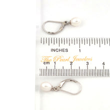 Load image into Gallery viewer, Sterling Silver .925 White Freshwater Pearl Leverback Dangle Earrings