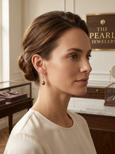 Load image into Gallery viewer, Sterling Silver .925 Mauve Freshwater Pearl Leverback Dangle Earrings
