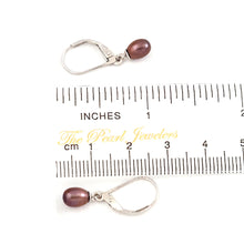 Load image into Gallery viewer, Sterling Silver .925 Mauve Freshwater Pearl Leverback Dangle Earrings