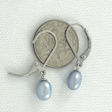 Load image into Gallery viewer, 9101214 Sterling Silver 925 Leverback Blue F/W Cultured Pearl Dangle Earrings