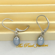 Load image into Gallery viewer, 9101214 Sterling Silver 925 Leverback Blue F/W Cultured Pearl Dangle Earrings