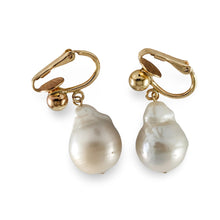 Load image into Gallery viewer, 14k Gold Filled Baroque Freshwater Pearl Clip-On Dangle Earrings