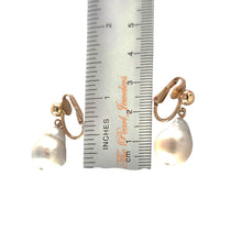 Load image into Gallery viewer, 14k Gold Filled Baroque Freshwater Pearl Clip-On Dangle Earrings