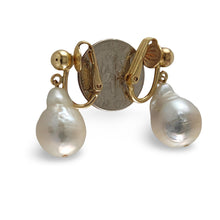 Load image into Gallery viewer, 14k Gold Filled Baroque Freshwater Pearl Clip-On Dangle Earrings
