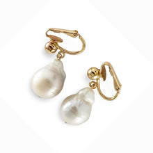 Load image into Gallery viewer, 14k Gold Filled Baroque Freshwater Pearl Clip-On Dangle Earrings