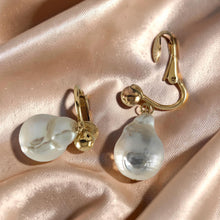 Load image into Gallery viewer, 14k Gold Filled Baroque Freshwater Pearl Clip-On Dangle Earrings