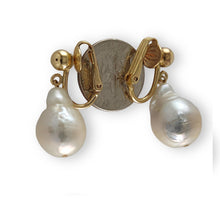 Load image into Gallery viewer, 14k Gold Filled Baroque Freshwater Pearl Clip-On Dangle Earrings