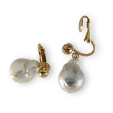Load image into Gallery viewer, 14k Gold Filled Baroque Freshwater Pearl Clip-On Dangle Earrings