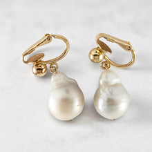 Load image into Gallery viewer, 14k Gold Filled Baroque Freshwater Pearl Clip-On Dangle Earrings